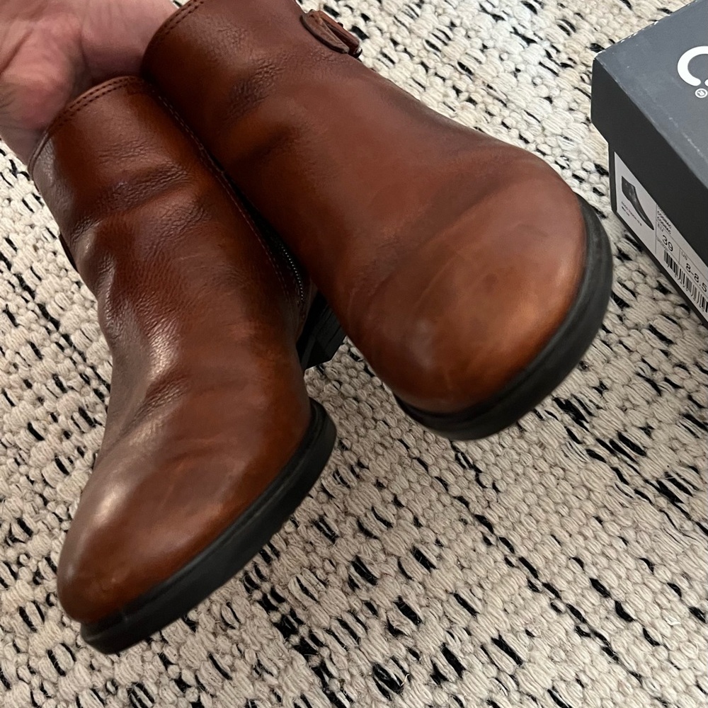 Ecco Women’s Leather Ankle Booties with Buckle | Cognac | Size 8-8.5 - Picture 7 of 9